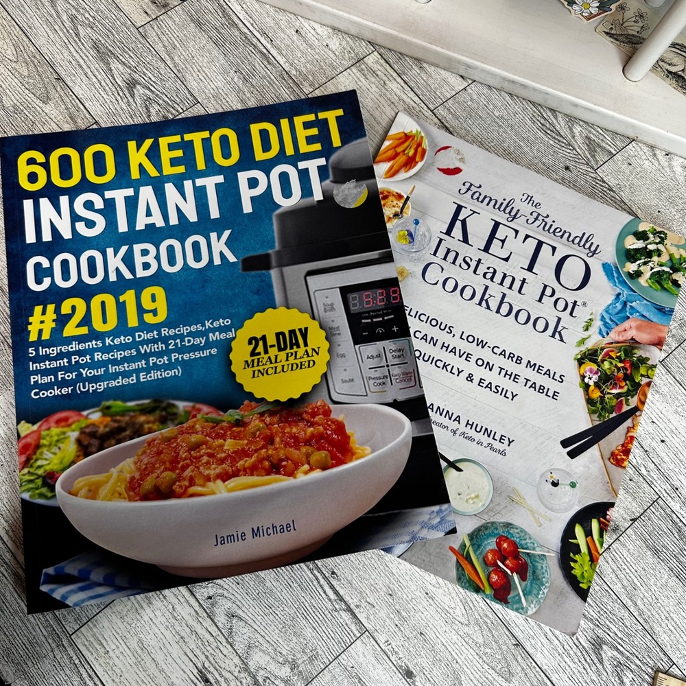 2 Keto Instant Pot Cookbook Lot Softcover Bundle Family Friendly 600 Recipes